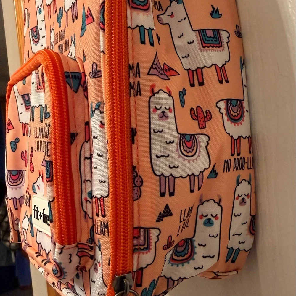 Kid’s Super Cute Fit + Fresh Less Drama More Llama Insulated Lunch Bag NWOT